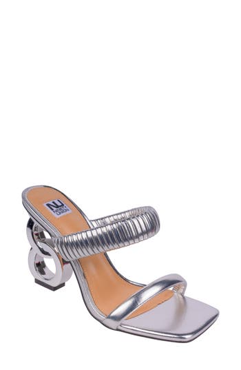 Ninety Union Raddle Square Toe Sandal In Silver