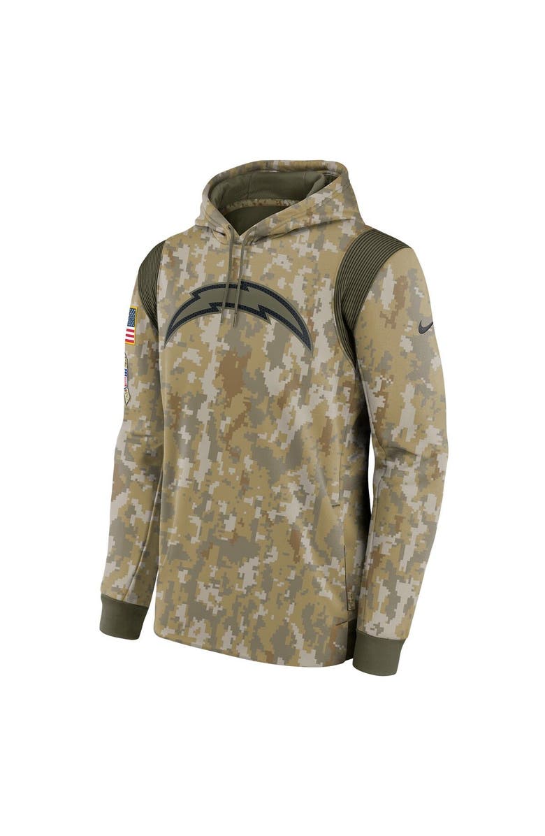 Nike Men's Nike Camo Los Angeles Chargers 2021 Salute To Service Therma Performance Pullover Hoodie, Alternate, color, 