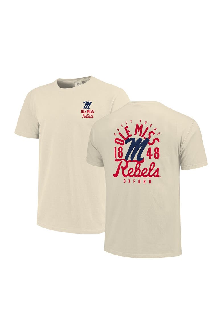 Men's Cream Ole Miss Rebels Comfort Colors Mascot Overlay T-Shirt, Main, color, Cream