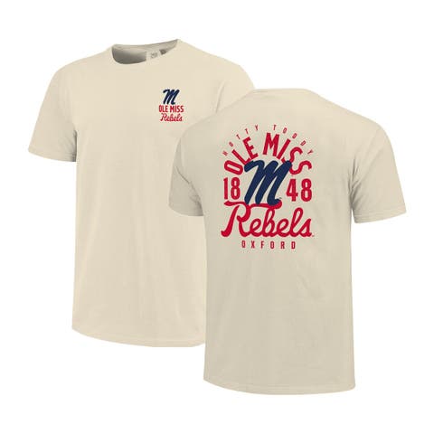 Men's Cream Ole Miss Rebels Comfort Colors Mascot Overlay T-Shirt