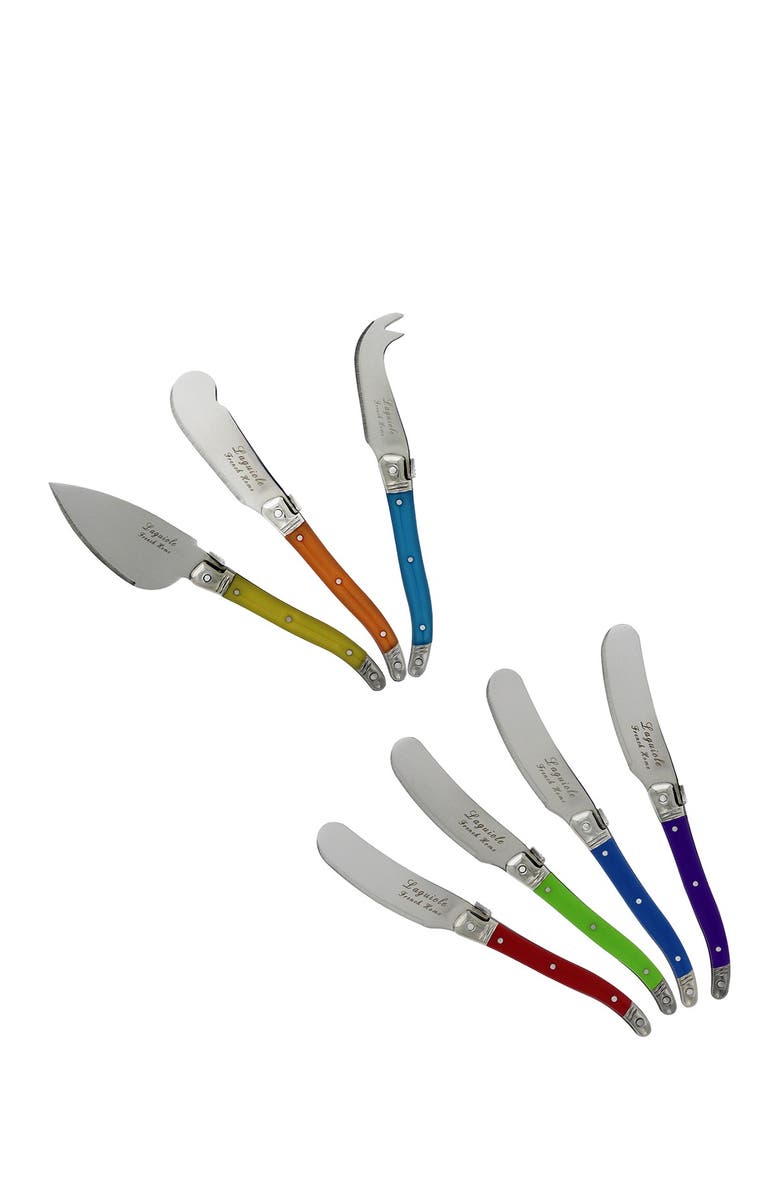 FRENCH HOME 7-Piece Laguiole Jewel Colors Cheese Knife & Spreader Set, Main, color, 