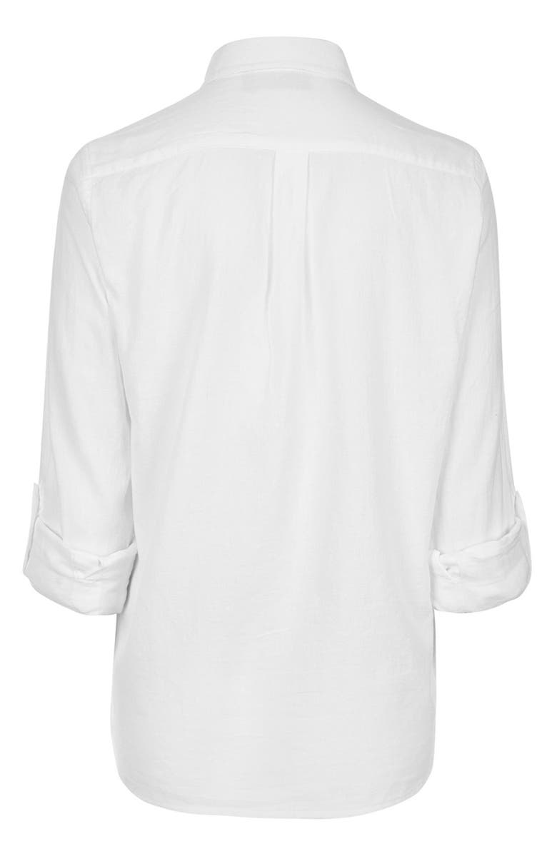 Topshop Chambray Maternity Shirt, Alternate, color, 