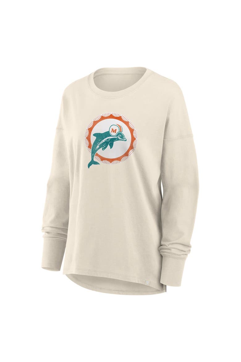 Women's Fanatics Cream Miami Dolphins Dove Legacy Long Sleeve T-Shirt, Alternate, color, Cream