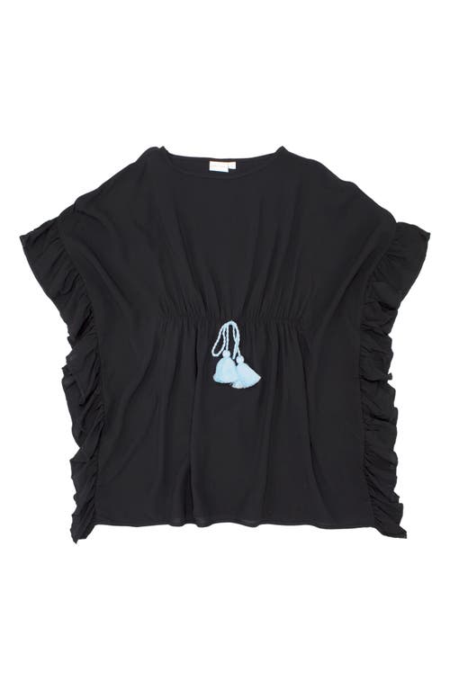 Feather 4 Arrow Kids' Sea Breeze Cotton Cover-Up Caftan in Black 