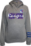 FANATICS Women's Fanatics Heather Gray New York Rangers Plus Size Lightweight Fleece Raglan Pullover Hoodie