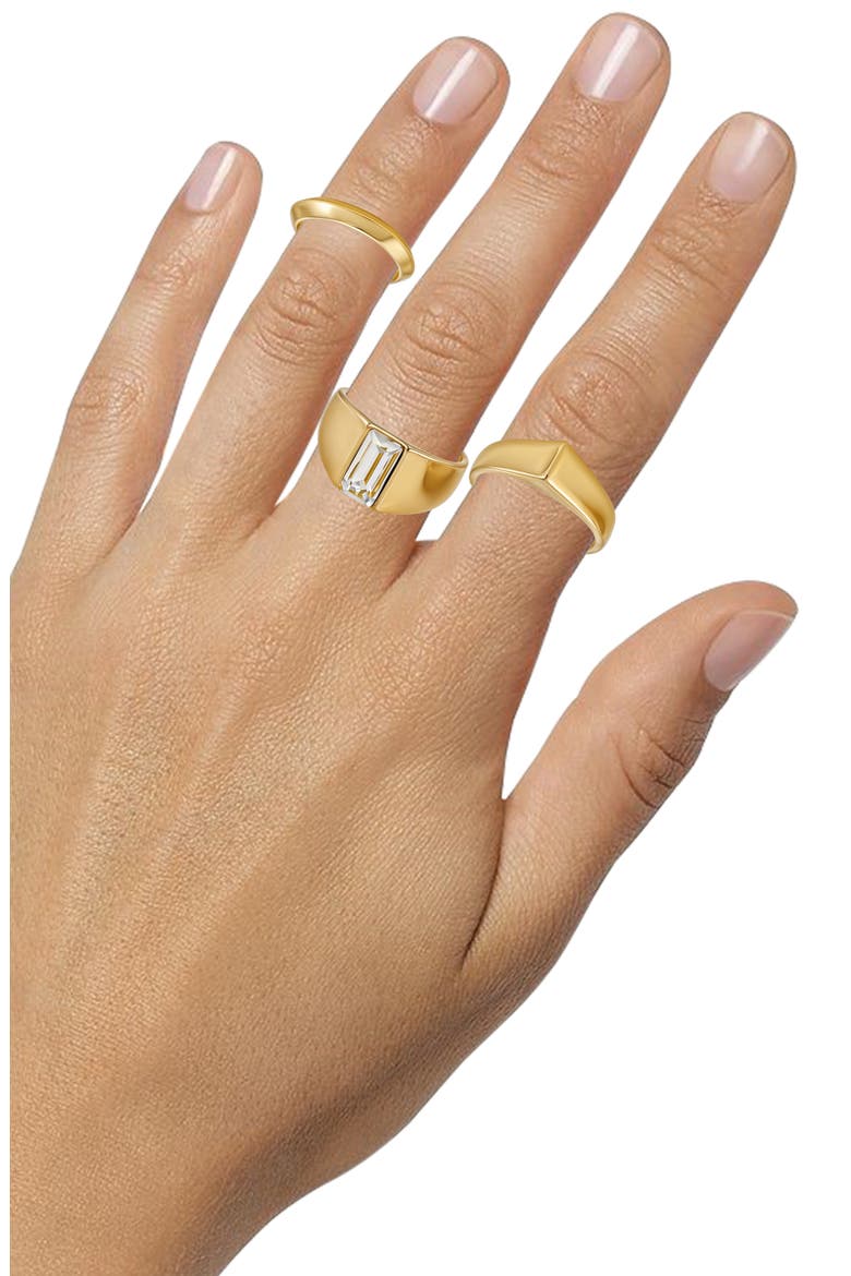 Set of 3 Rings, Alternate, color, GOLD