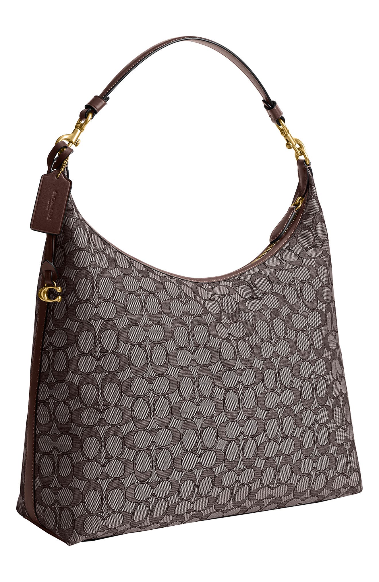 COACH Juliet 38 Signature Jacquard Shoulder Bag, Alternate, color, Oak Maple