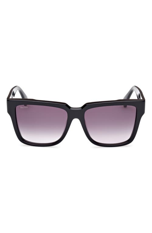 Max Mara Glimpse2 57mm Gradient Polarized Square Sunglasses In Black