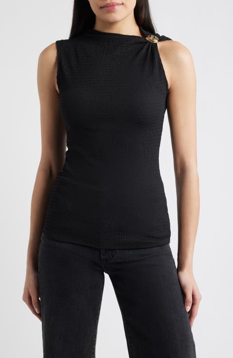 Side Twist Texture Sleeveless Top