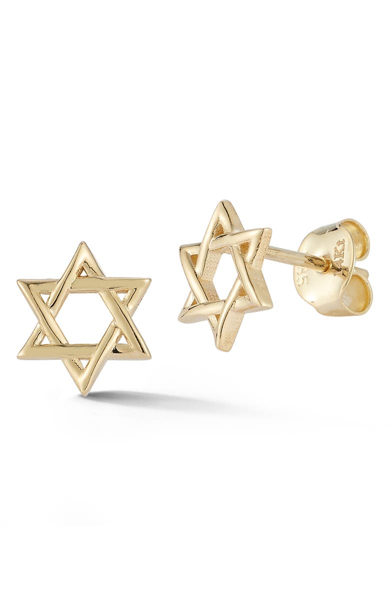 Ember Fine Jewelry Star of David Stud Earrings, Main, color, Gold