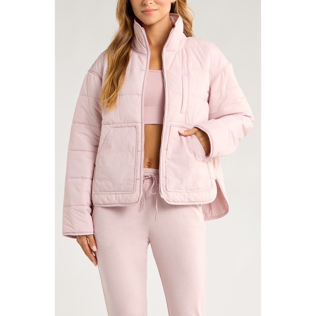 Zella Quilted Packable Jacket In Pink