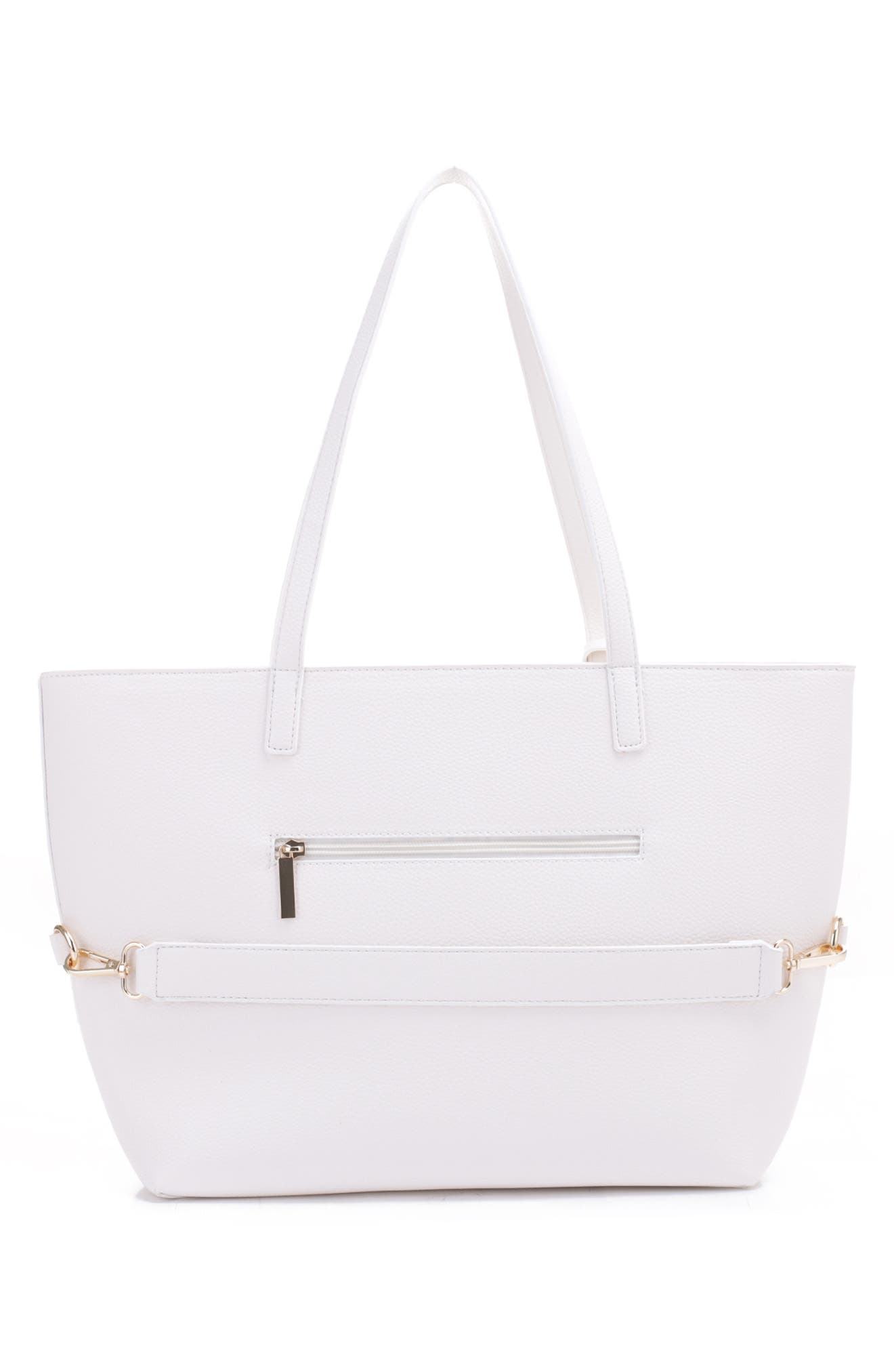 Mali + Lili Estie Vegan Leather Tote, Alternate, color, White