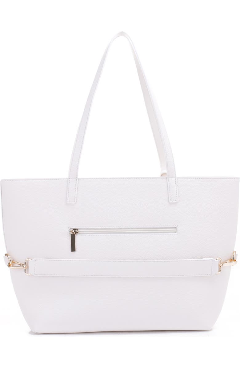Mali + Lili Estie Vegan Leather Tote, Alternate, color, White