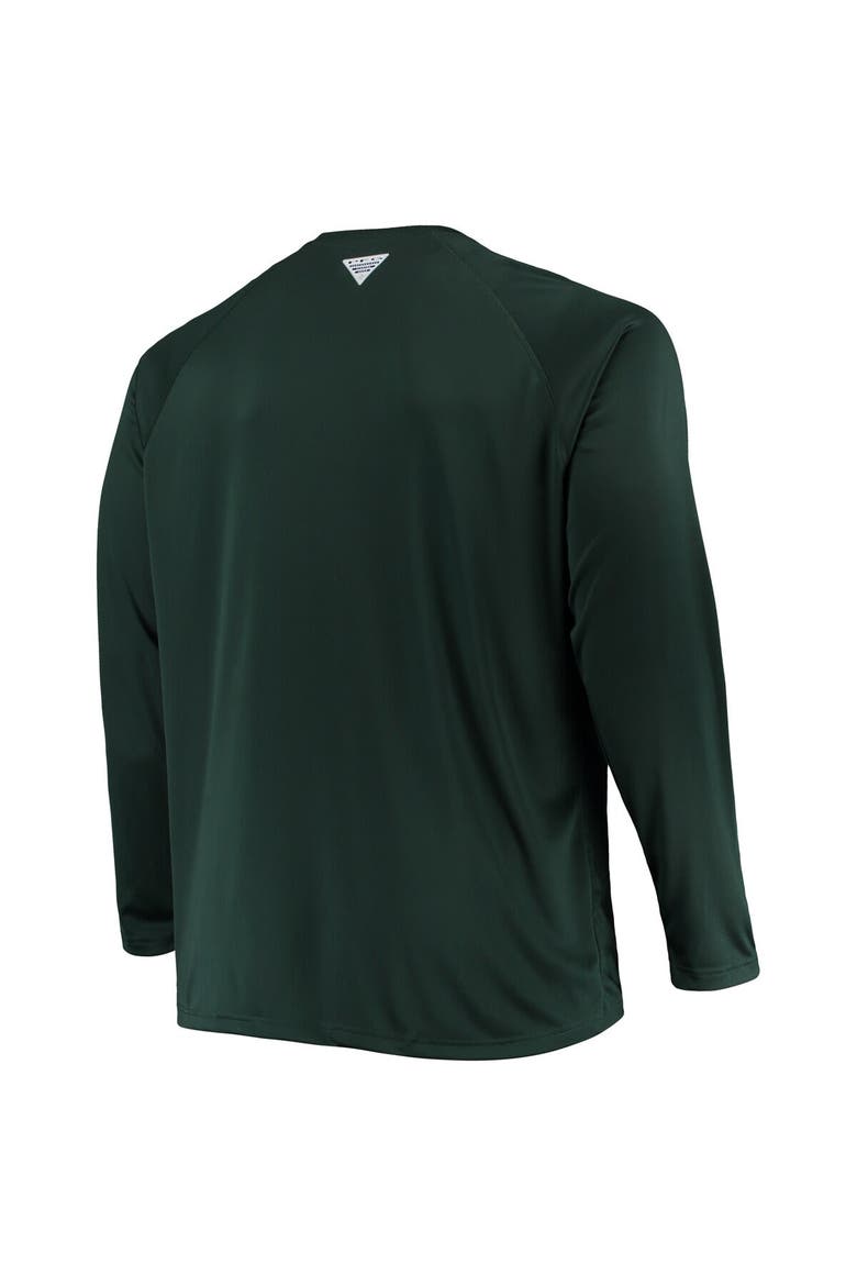 Men's Columbia Green Michigan State Spartans Big & Tall Terminal Tackle Omni-Shade Long Sleeve Raglan T-Shirt, Alternate, color, Green