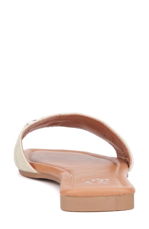 New York And Company Naia Slide Sandal In Silver Linen