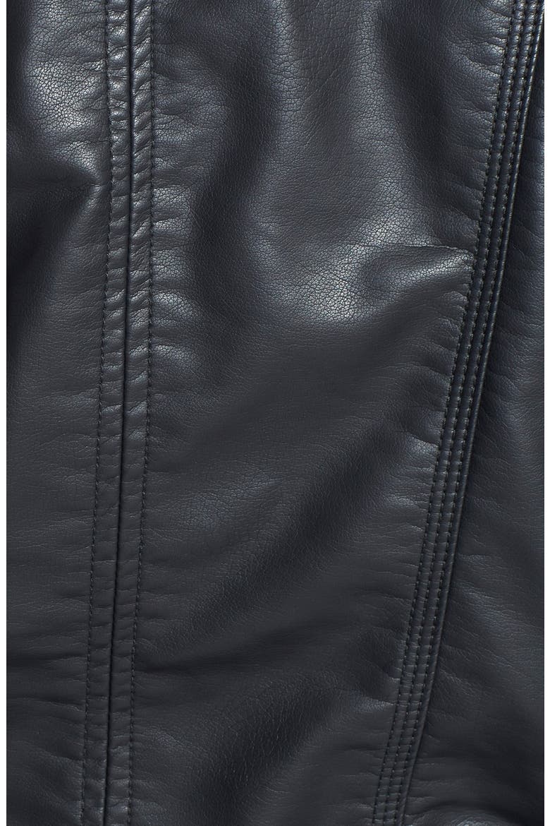 Faux Leather Jacket, Alternate, color, BLACK