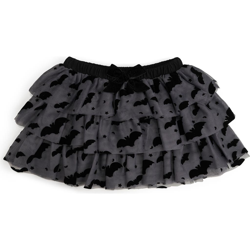 Sweet Wink Flocked Bats Halloween Tutu In Black