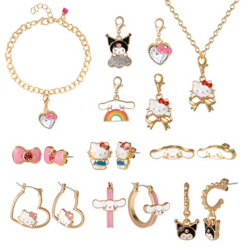 Advent Calendar 12-Piece Jewelry Set with Earrings, Charms, and Bracelets