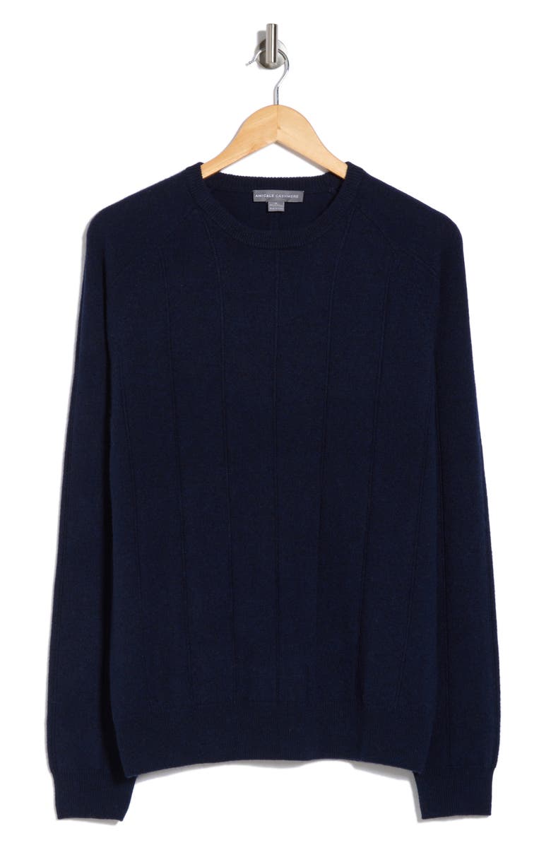 Amicale Wide Rib Cashmere Sweater, Alternate, color, Navy