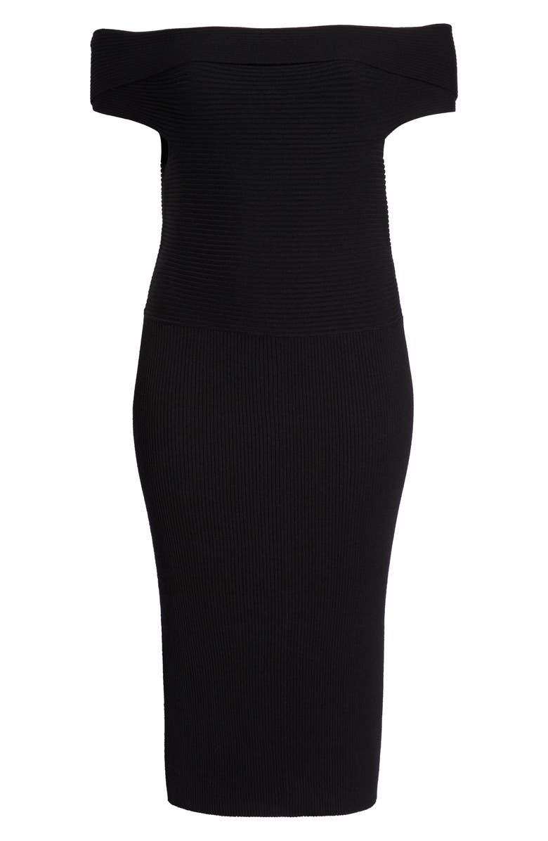 Eliza J Off the Shoulder Midi Sweater Dress, Alternate, color, 