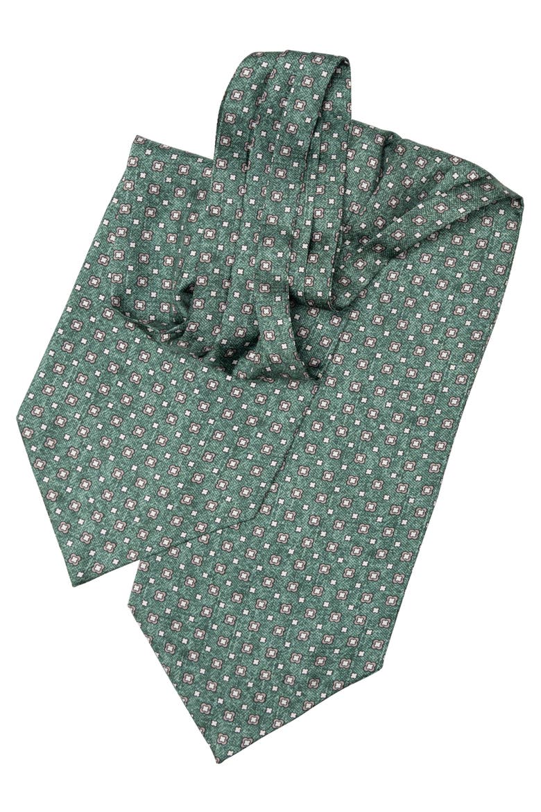 Ostuni - Silk Ascot Cravat Tie for Men, Alternate, color, Green