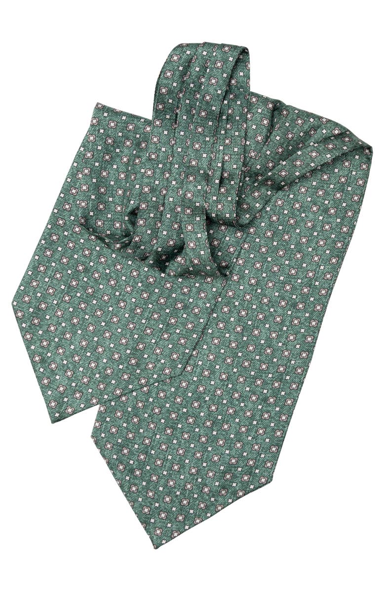 Elizabetta Ostuni - Silk Ascot Cravat Tie for Men, Alternate, color, Green