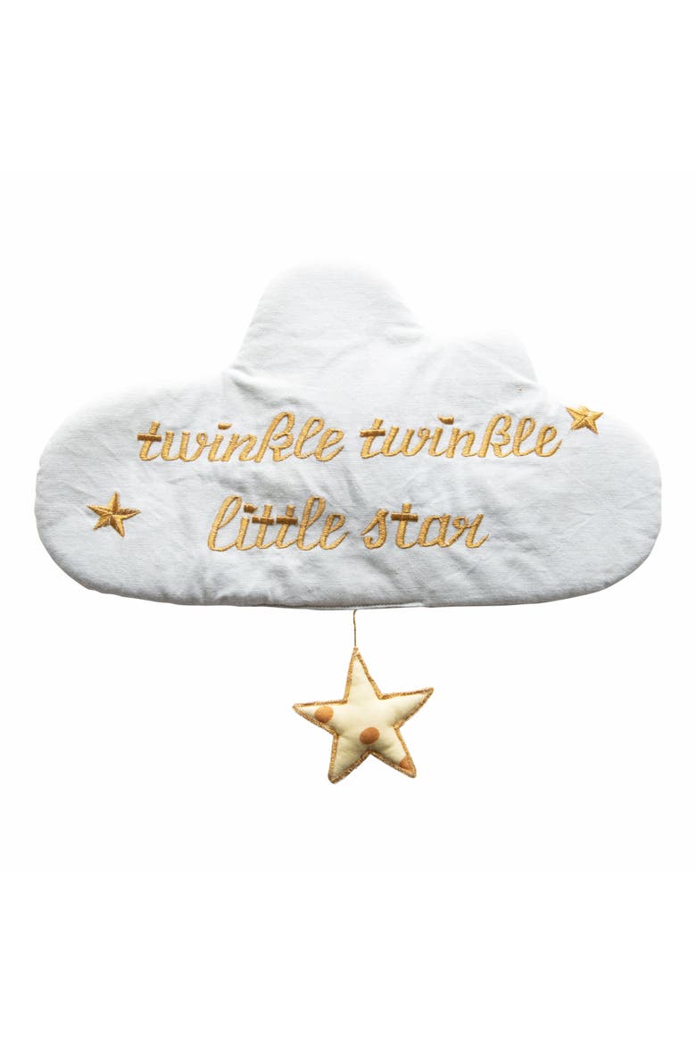 Cotton Cloud Wall Hanging with Star and Embroidery, Main, color, White