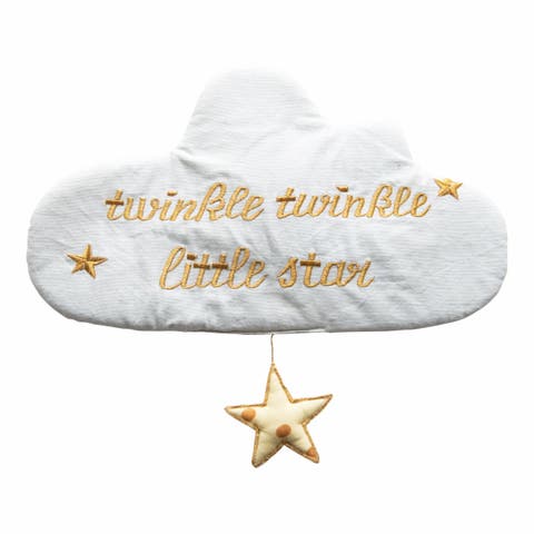 Cotton Cloud Wall Hanging with Star and Embroidery