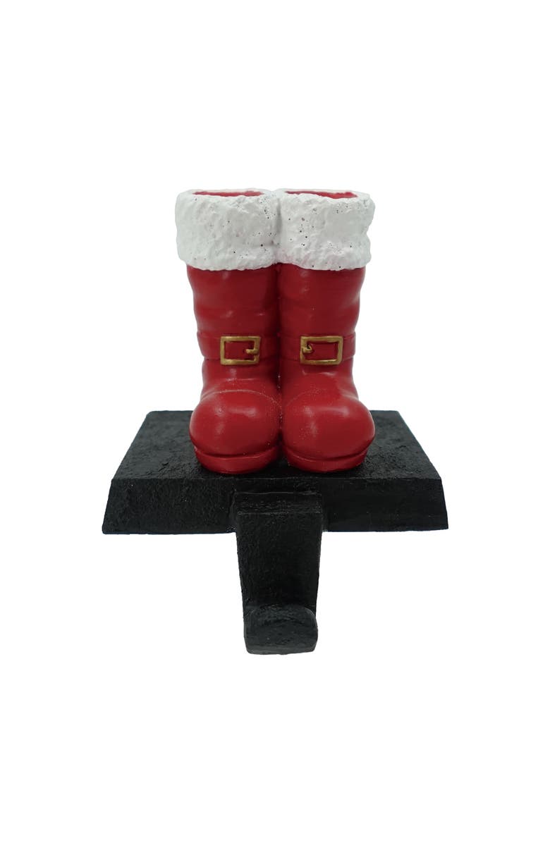 Transpac Red Resin Christmas Boots Stocking Holder for Mantel Decor, Main, color, Red