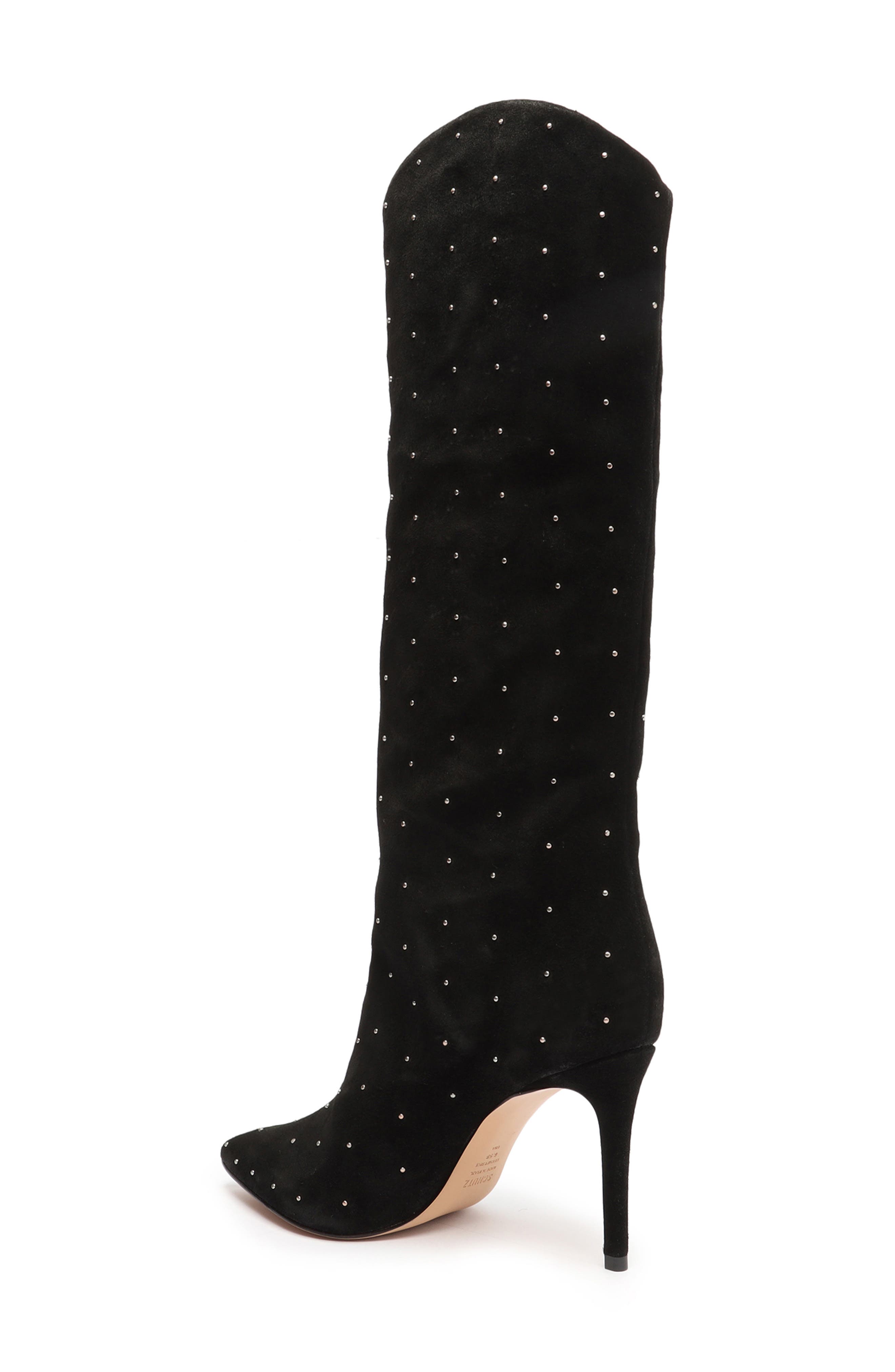 Schutz Maryana Studded Pointed Toe Boot, Alternate, color, 