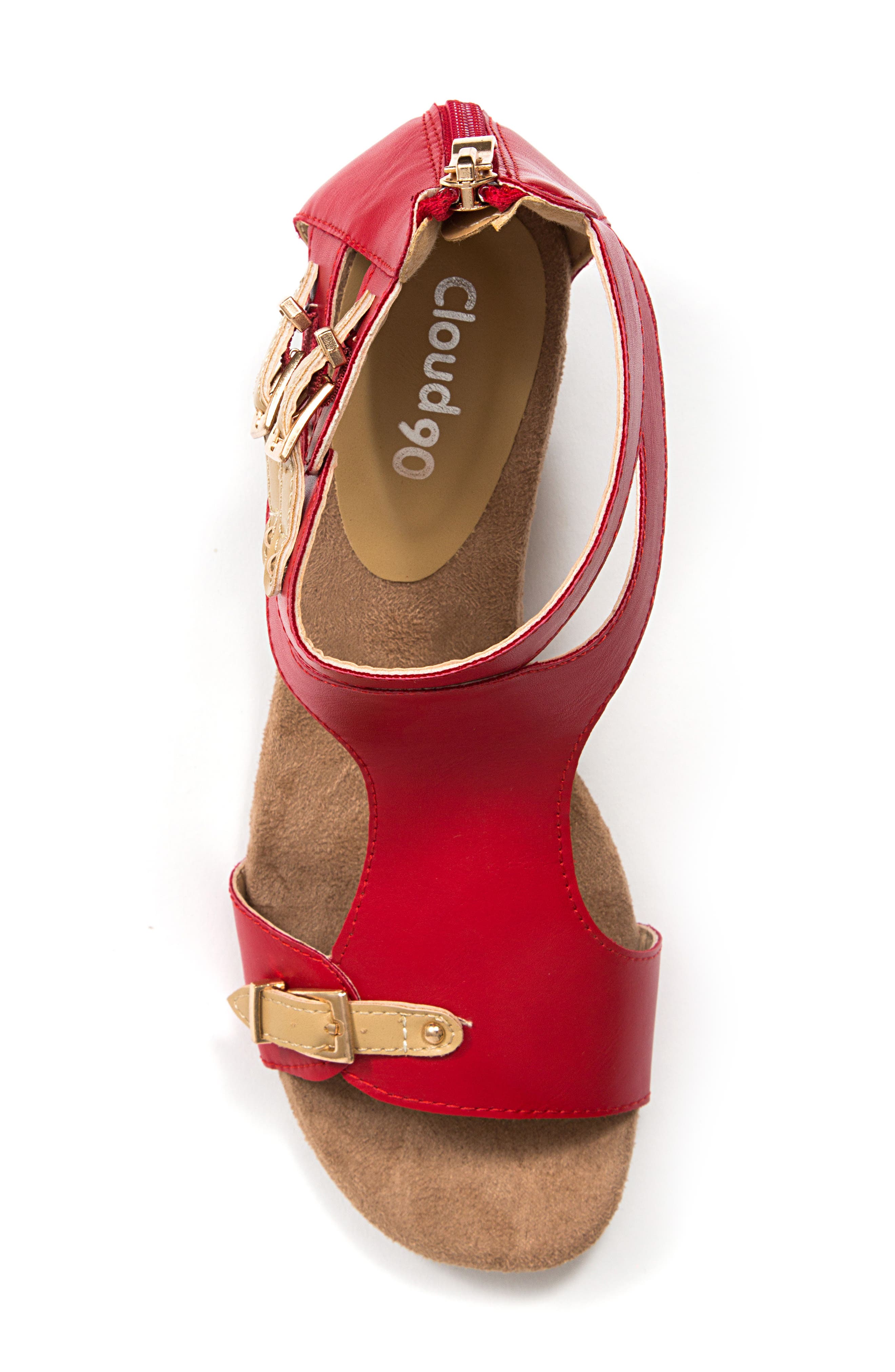 Softy Wedge Heel Sandal, Alternate, color, RED
