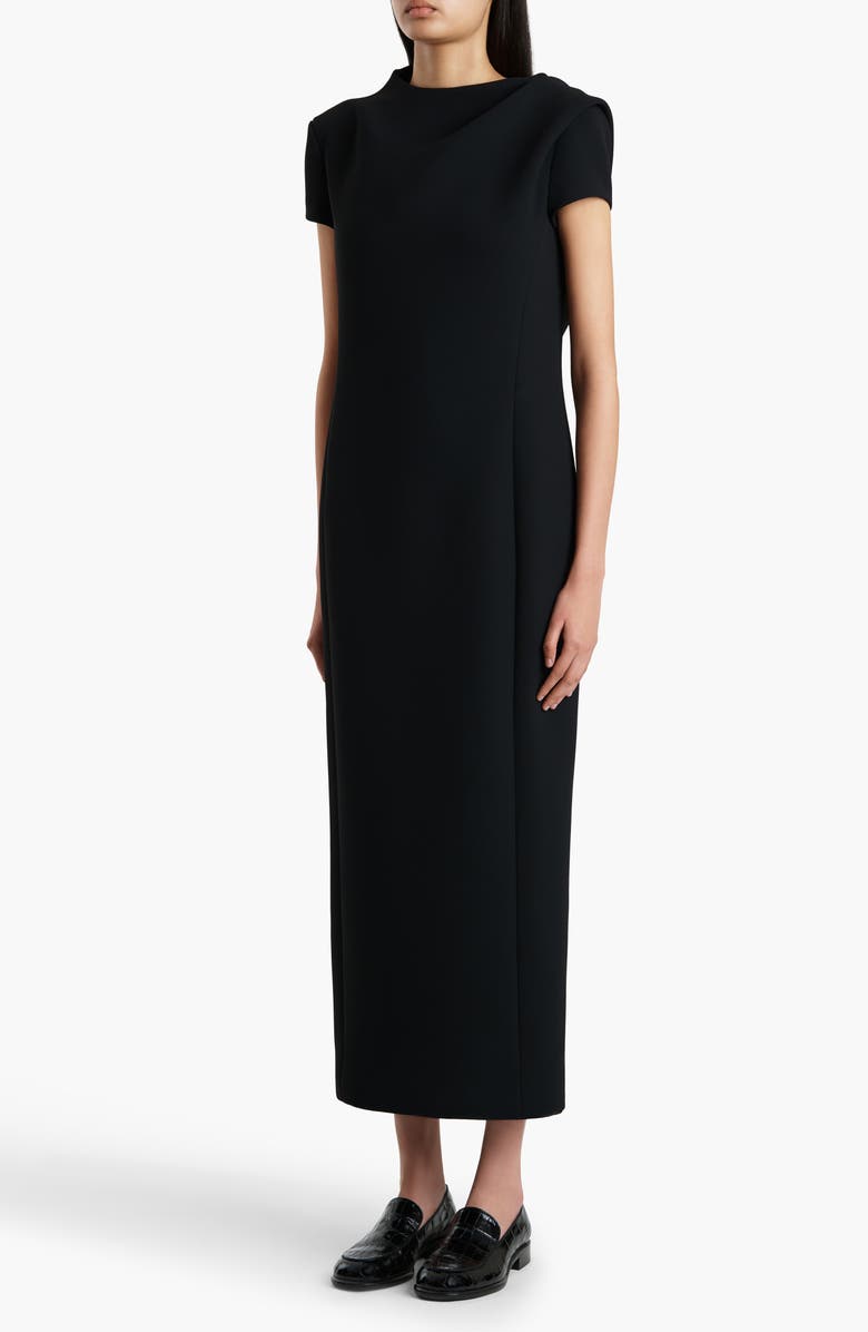 Khaite Iryl Open Back Crepe Dress, Alternate, color, Black