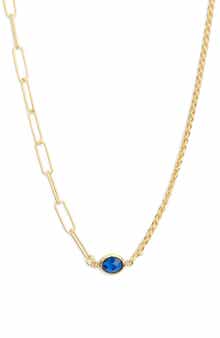 MESHMERISE Mix Chain Oval Crystal Necklace