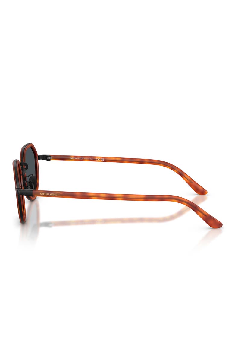 48mm Round Sunglasses, Alternate, color, MATTE BROWN TURTLE / BLUE