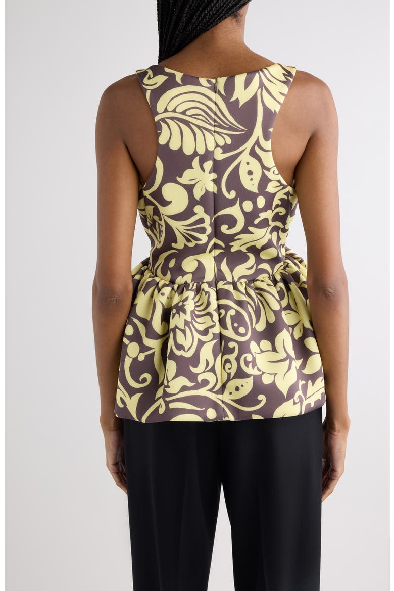 Caylo Historical Floral Scuba Knit Top, Alternate, color, TAUPE