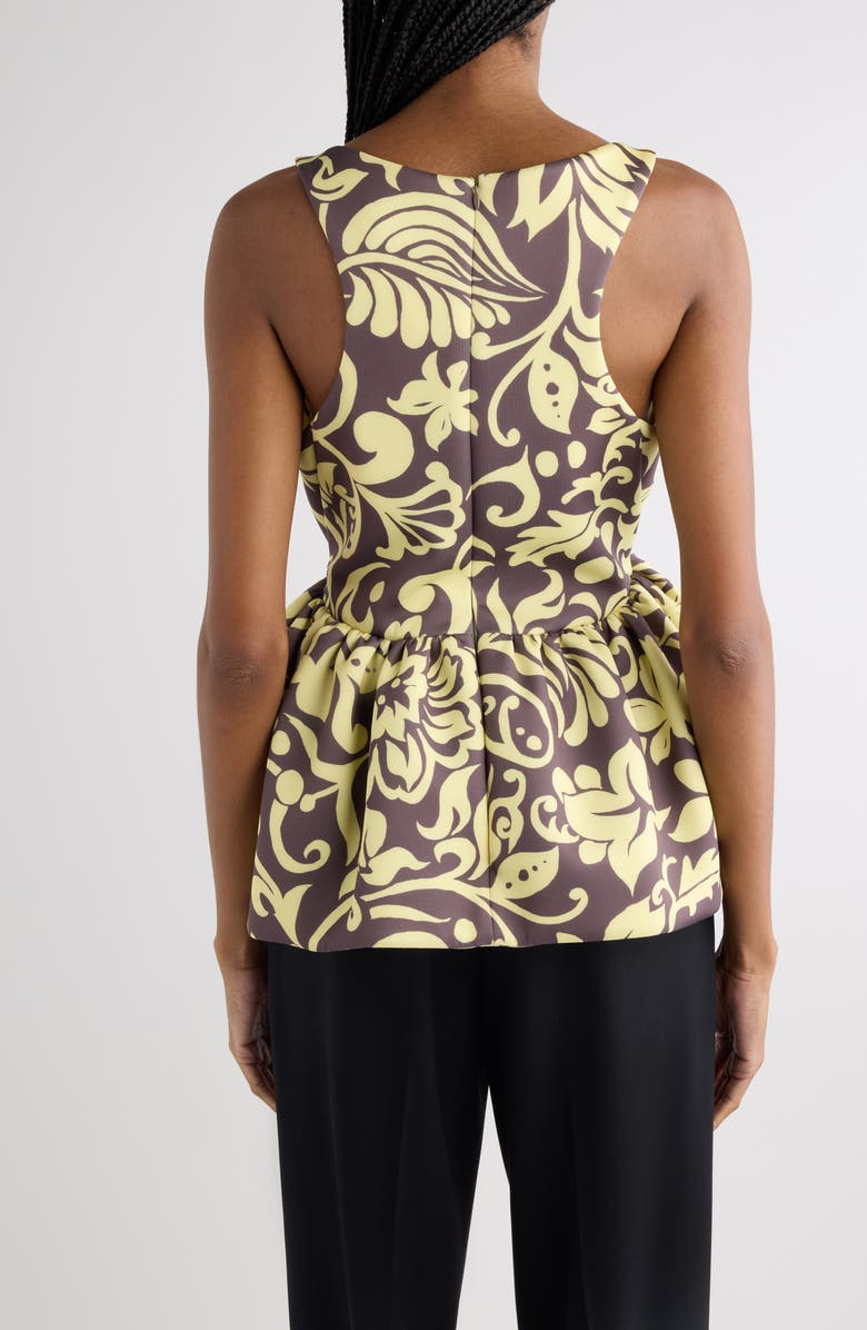 Dries Van Noten Caylo Historical Floral Scuba Knit Top, Alternate, color, Taupe