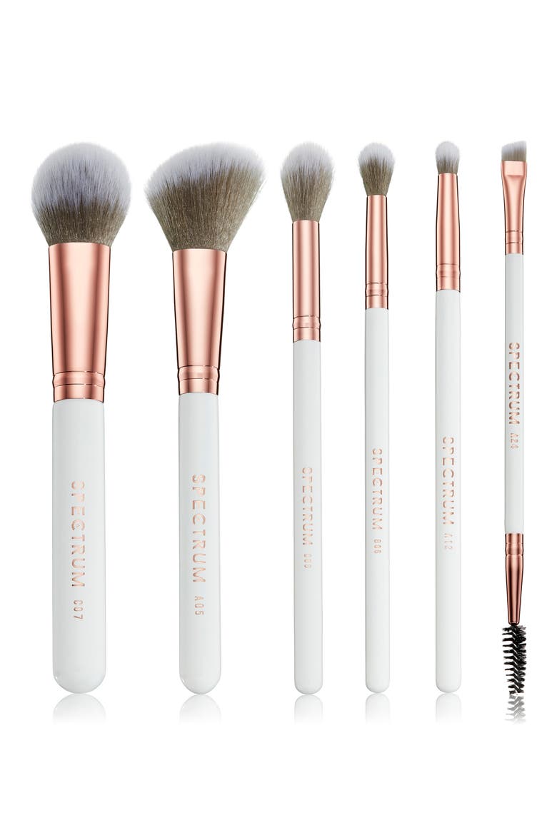 Marble 6-Piece Makeup Brush Set, Main, color, WHITE