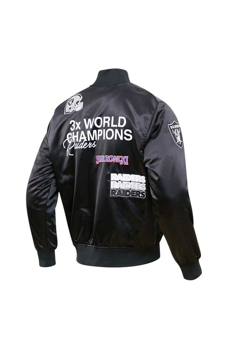 PRO STANDARD Men's Pro Standard Black Las Vegas Raiders Championship Satin Full-Snap Varsity Jacket, Alternate, color,