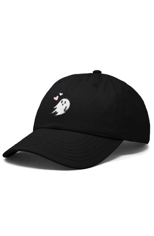 Dalix Heartly Ghost Embroidered Cap In Black