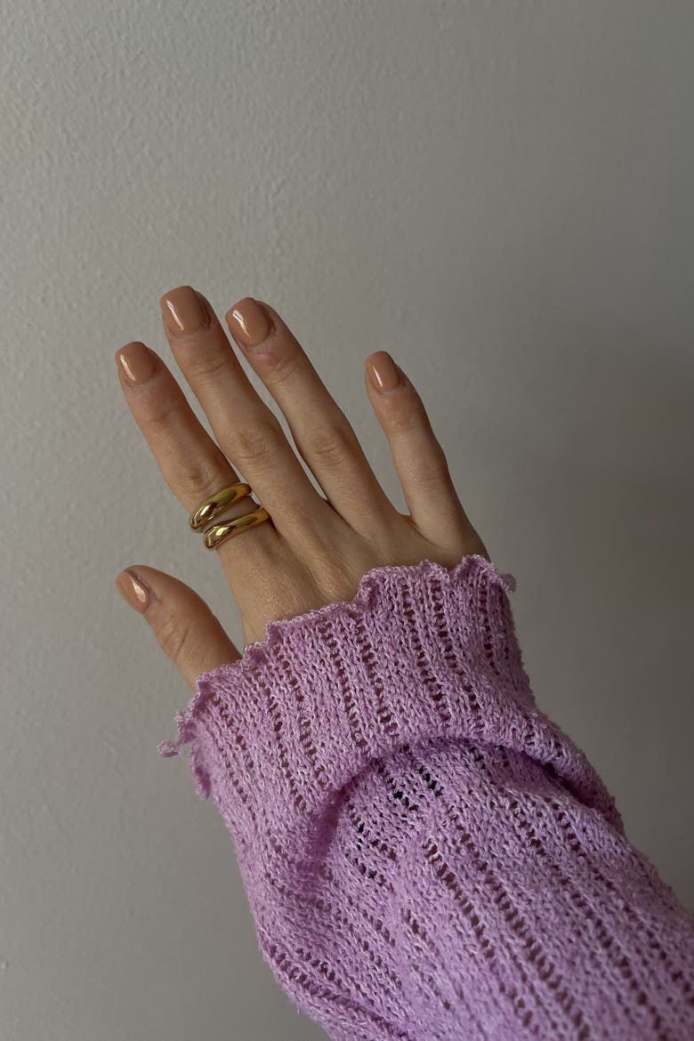 Thick Double Wave Ring, Alternate, color, Gold