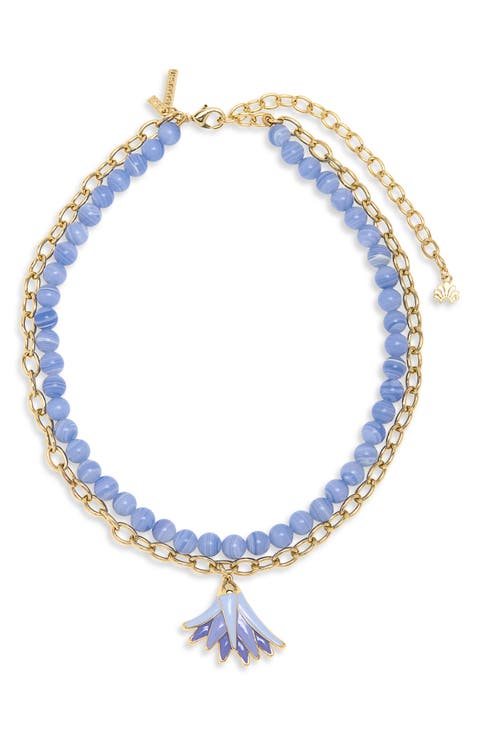 Enamel Lotus Necklace