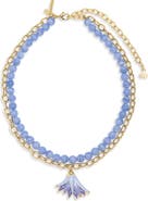 Lele Sadoughi Enamel Lotus Necklace