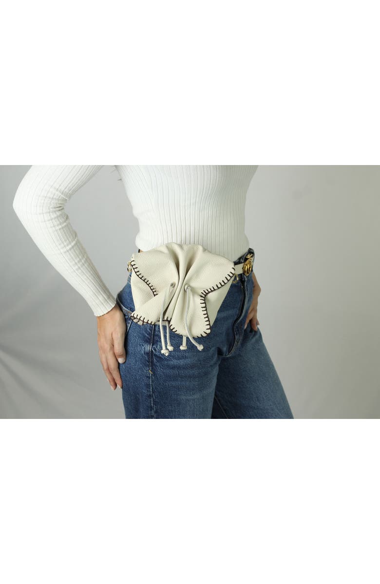 Carlos Falchi Mini Butterfly Leather Bag, Alternate, color, Winter White