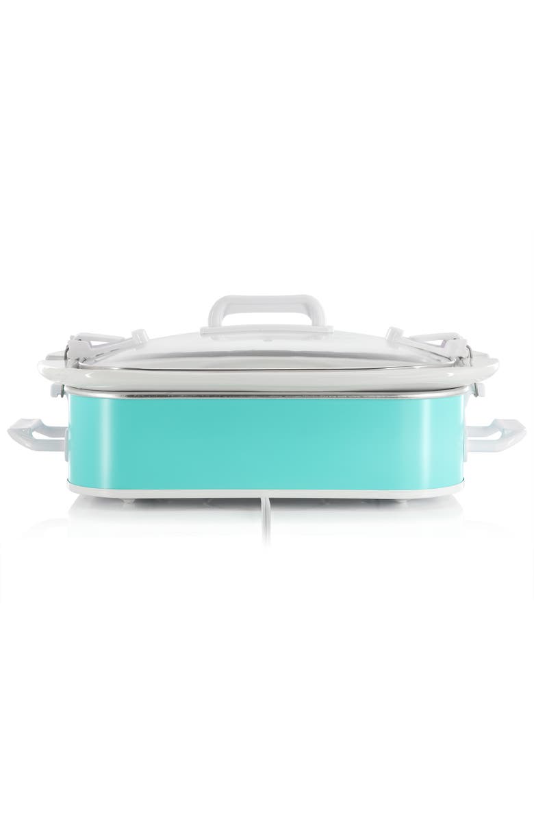 Megachef 3.5 Quart Casserole Slow Cooker with 3 Temperature Settings in Turquoise, Alternate, color, 