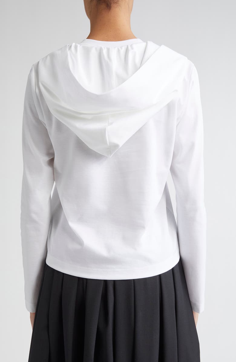 Noir Kei Ninomiya Hooded Cotton Ponte Cardigan, Alternate, color, 