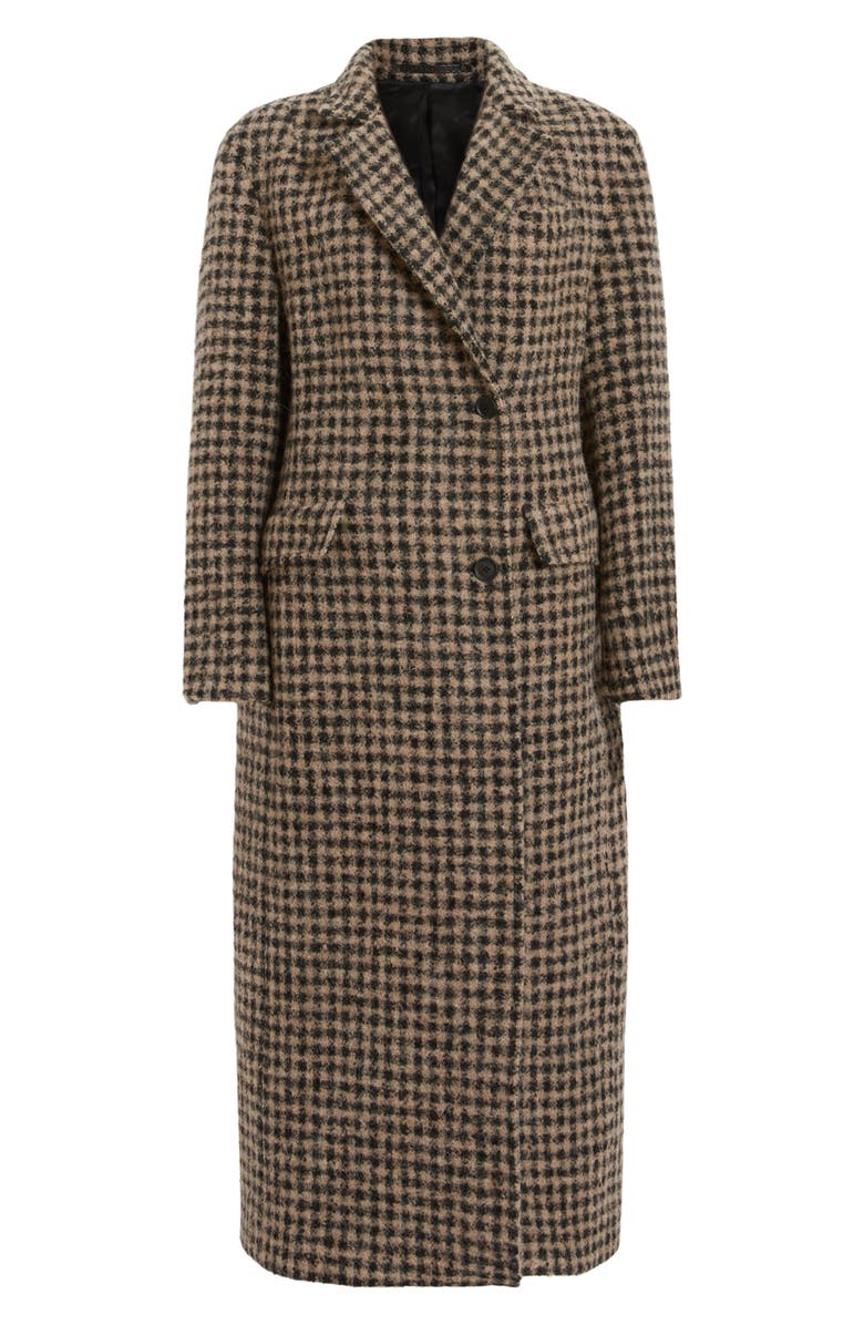 AllSaints James Check Coat, Alternate, color, Check Brown