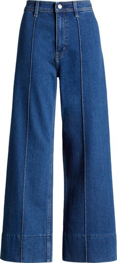 Pistola Penny Pintuck High Waist Ankle Wide Leg Jeans