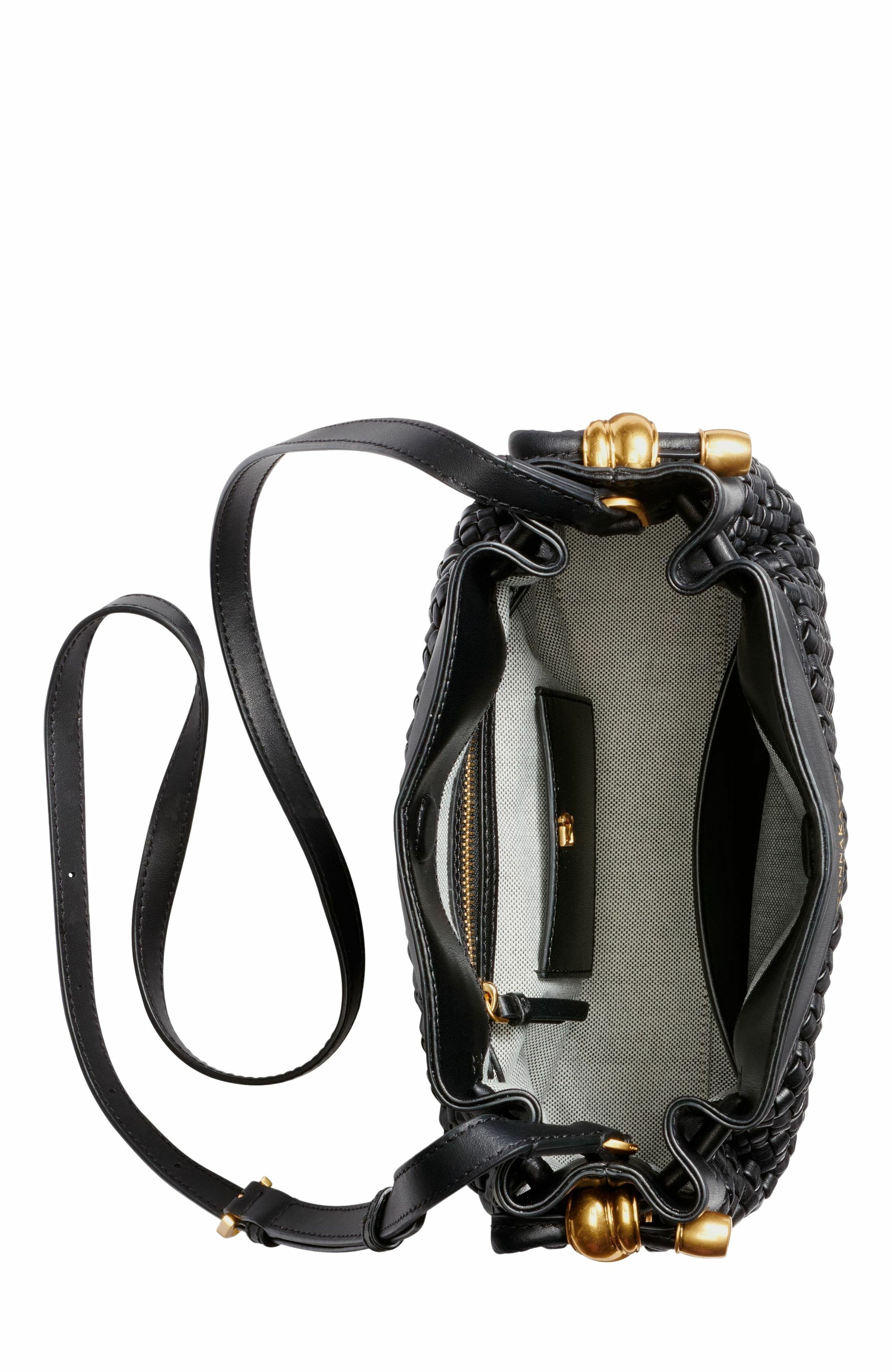 Cashmere Woven Crossbody Bag, Alternate, color, Black/Gold