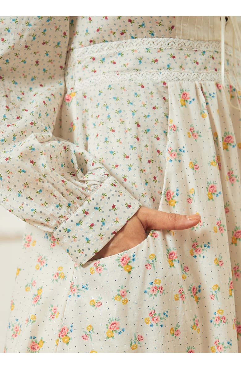 ModCloth Rose Lace-Up Midi Dress, ModCloth x Gunne Sax, Alternate, color, Mia Bouquet