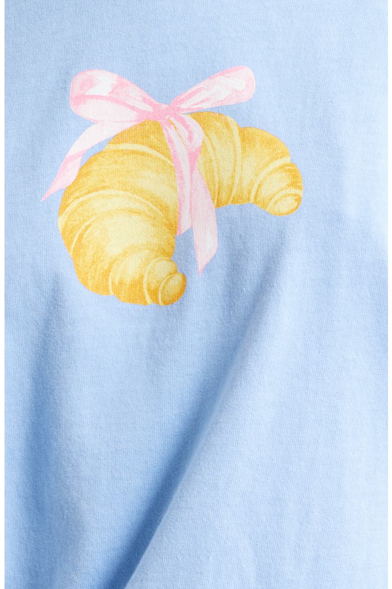 Croissant Cotton Graphic T-Shirt, Alternate, color, BLUE